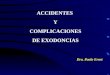 ACCIDENTES Y COMPLICACIONES DE EXODONCIAS Dra. Paola Ernst