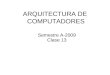 ARQUITECTURA DE COMPUTADORES Semestre A-2009 Clase 13