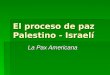 El proceso de paz Palestino - Israelí La Pax Americana