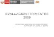 EVALUACION I TRIMESTRE 2009 ESTRATEGIA SANITARIA DE ALIMENTACION Y NUTRICION SALUDABLE - ESANS