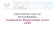 PRESENTACIÓN DE RESULTADOS Evaluación Diagnóstica Inicia 2008
