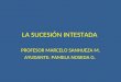 LA SUCESIÓN INTESTADA PROFESOR MARCELO SANHUEZA M. AYUDANTE: PAMELA NOSEDA G