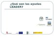 ¿Qué son las ayudas LEADER? ¿Qué son las ayudas LEADER?