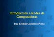 Introducción a Redes de Computadoras Ing. Erlinda Gutierrez Poma