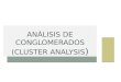 ANÁLISIS DE CONGLOMERADOS (CLUSTER ANALYSIS ). AGRUPAMIENTOS Claudia Jiménez R