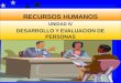 RECURSOS HUMANOS UNIDAD IV DESARROLLO Y EVALUACION DE PERSONAS