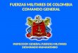 INSPECCION GENERAL FUERZAS MILITARES DESMINADO HUMANITARIO FUERZAS MILITARES DE COLOMBIA COMANDO GENERAL