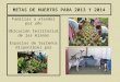 METAS DE HUERTOS PARA 2013 Y 2014 Familias a atender por año Ubicación territorial de las mismas Espacios de terrenos disponibles por vivienda