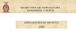 SECRETARIA DE AGRICULTURA, GANADERIA Y PESCA INDICADORES DE IMPACTO 2003