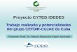 Proyecto CYTED IDEDES Trabajo realizado y potencialidades del grupo CETDIR-CUJAE de Cuba Ponente: Prof. Dr. Rafael Alejandro Espín Andrade
