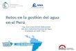 Ing. Juan Carlos Sevilla Gildemeister Jefe de la Autoridad Nacional del Agua Presidente de GWP - Perú