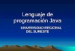 Lenguaje de programación Java UNIVERSIDAD REGIONAL DEL SURESTE