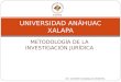 METODOLOGÍA DE LA INVESTIGACIÓN JURÍDICA UNIVERSIDAD ANÁHUAC XALAPA DR. CROSBY GONZALEZ MONTIEL