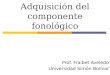 Adquisición del componente fonológico Prof. Fraibet Aveledo Universidad Simón Bolívar