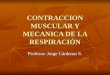 CONTRACCION MUSCULAR Y MECANICA DE LA RESPIRACIÓN Profesor: Jorge Cárdenas S