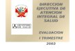 DIRECCION EJECUTIVA DE ATENCION INTEGRAL DE SALUD EVALUACION I TRIMESTRE 2003