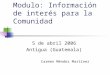 Modulo: Información de interés para la Comunidad 5 de abril 2006 Antigua (Guatemala) Carmen Méndez Martínez