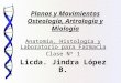 Planos y Movimientos Osteología, Artrología y Miología Anatomía, Histología y Laboratorio para Farmacia Clase Nº 1 Licda. Jindra López B