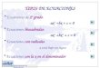 TIPOS DE ECUACIONES Ecuaciones de 2º grado : Ecuaciones bicuadradas : Ecuaciones con radicales : Ecuaciones con la x en el denominador x está bajo un signo
