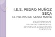 I.E.S. PEDRO MUÑOZ SECA EL PUERTO DE SANTA MARÍA CICLO FORMATIVO DE GRADO SUPERIOR DE GESTIÓN DE ALOJAMIENTOS TURÍSTICOS