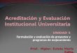 UNIDAD 5 Formulación y evaluación de proyectos y programas de mejoramiento Prof. Mgter. Estela María Zalba