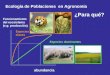 Abundancia Funcionamiento del ecosistema (e.g. producción) ¿Para qué? Ecología de Poblaciones en Agronomía Especies claves Especies dominantes