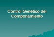 Control Genético del Comportamiento. Control del Comportamiento Comportamiento Genética Ambiental Ontogenia del Individuo