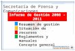 Secretaría de Prensa y Comunicaciones Resumen de gestión Situación de recursos Reglamentos y manuales Concepto general Informe de Gestión 2008 - 2011