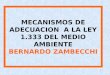 1 MECANISMOS DE ADECUACION A LA LEY 1.333 DEL MEDIO AMBIENTE BERNARDO ZAMBECCHI