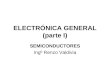 ELECTRÓNICA GENERAL (parte I) SEMICONDUCTORES Ingº Renzo Valdivia