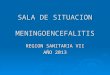 SALA DE SITUACION MENINGOENCEFALITIS REGION SANITARIA VII AÑO 2013