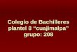 Colegio de Bachilleres plantel 8 “cuajimalpa” grupo: 208