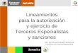 Lineamientos para la autorización y ejercicio de Terceros Especialistas y sanciones ING. PATRICIA GUZMÁN SÁNCHEZ COLEGIO DE POSTGRADUADOS