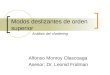 Modos deslizantes de orden superior Alfonso Monroy Olascoaga Asesor: Dr. Leonid Fridman Análisis del chattering