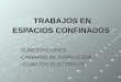 TRABAJOS EN ESPACIOS CONFINADOS -SUBESTACIONES -CAMARAS DE INSPECCION --CUARTOS ELECTRICOS