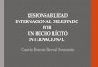 RESPONSABILIDAD INTERNACIONAL DEL ESTADO POR UN HECHO ILÍCITO INTERNACIONAL Camilo Ernesto Bernal Sarmiento