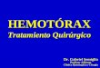 HEMOTÓRAX Tratamiento Quirúrgico Dr. Gabriel Semiglia Profesor Adjunto Clínica Quirúrgica y Cirugía