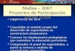 Malloa – 2007 Proyectos de Participación Activa RMM OBJETIVOS DE HOY OBJETIVOS DE HOY Consolidar el sentido propio del desarrollo de capacidades en nuestros(as)