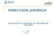 DIRECCIÓN JURÍDICA PROCESOS DE SISTEMA DE GESTIÓN DE CALIDAD