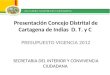 Presentación Concejo Distrital de Cartagena de Indias D. T. y C PRESUPUESTO VIGENCIA 2012 SECRETARIA DEL INTERIOR Y CONVIVENCIA CIUDADANA