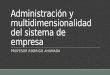 Administración y multidimensionalidad del sistema de empresa PROFESOR RODRIGO AHUMADA