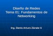 Diseño de Redes Tema 01: Fundamentos de Networking Ing. Denis Arturo Zárate V