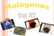 Halógenos (del griego hals, 'sal'; genes, 'nacido') FLÚOR, CLORO, BROMO, YODO Y ASTATO