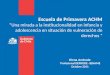 Escuela de Primavera ACHM “Una mirada a la institucionalidad en infancia y adolescencia en situación de vulneración de derechos ” Elena Andrade Profesional