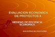 EVALUACION ECONOMICA DE PROYECTOS II. MEDIDAS DE EFICIENCIA ECONOMICA JUAN ANTONIO DEL VALLE FLORES