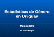 Estadísticas de Género en Uruguay México 2006 Ec. Alicia Melgar