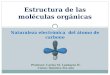 Estructura de las moléculas orgánicas Naturaleza electrónica del átomo de carbono Profesor: Carlos M. Landaeta H. Curso: Química 5to año
