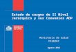 Estado de cargos de II Nivel Jerárquico y sus Convenios ADP Ministerio de Salud DIGEDEP Agosto 2013