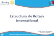 Estructura de Rotary International Seminario Regional de Desarrollo del Liderazgo Ninfa Cuervo Hernández Instructor Distrital