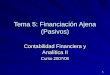 1 Tema 5: Financiaci³n Ajena (Pasivos) Contabilidad Financiera y Anal­tica II Curso 2007/08